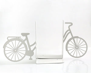 Bike Metal Bookends – white – laser-cut steel, photo 3