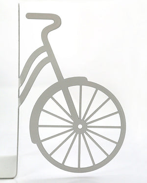 Bike Metal Bookends – white – laser-cut steel, photo 2