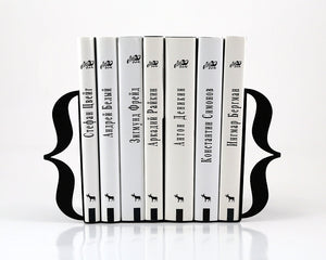 Curly Braces Metal Bookends – black – laser-cut steel, photo 3