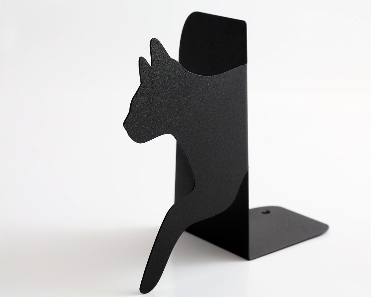 Running Cat Metal Bookends – laser-cut steel, photo 4
