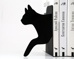 Running Cat Metal Bookends – laser-cut steel, photo 2