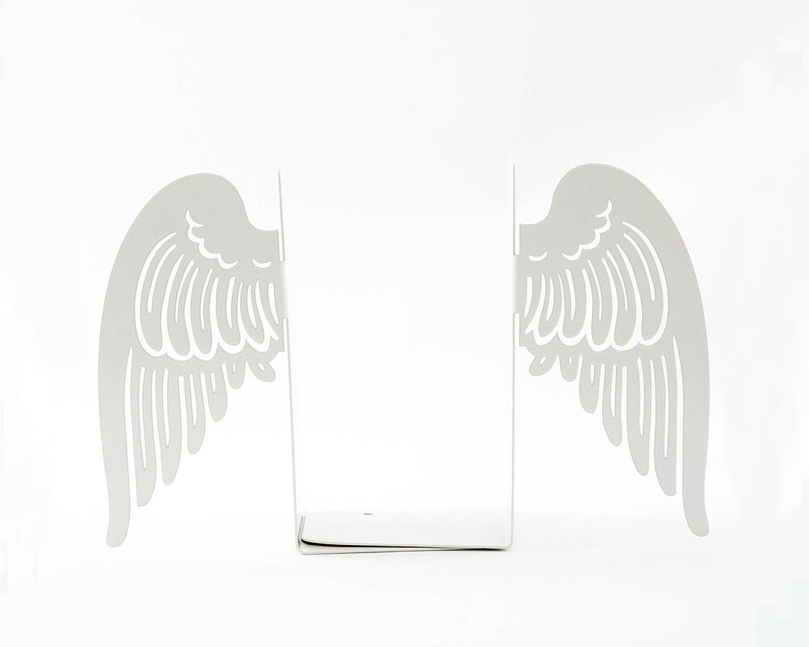 Angel Wings Metal Bookends – laser-cut steel, photo 5