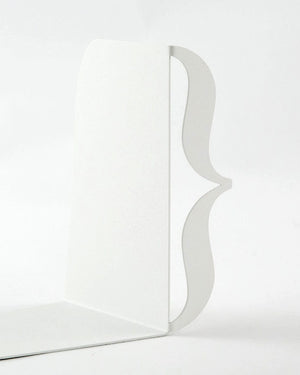 Curly Braces Metal Bookends – white – laser-cut steel, photo 3