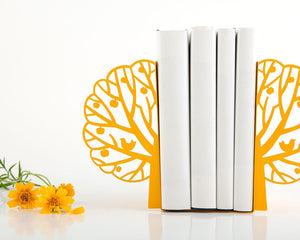 Metal Tree Bookends – yellow – laser-cut steel, photo 3
