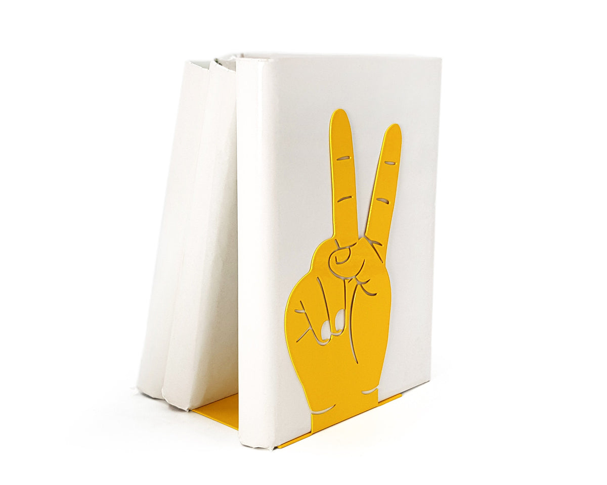 Victory Sign Bookends - designed and made in Ukraine by Atelier Article. Not mass manufactured. Please convo if you'd like us to make something just for you.