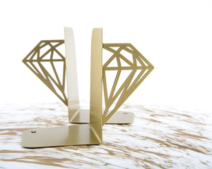 Gold Diamond Metal Bookends – gold – laser-cut steel, photo 4