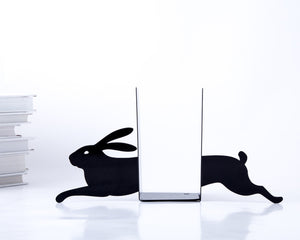 Hare Metal Bookends – black – laser-cut steel, photo 3