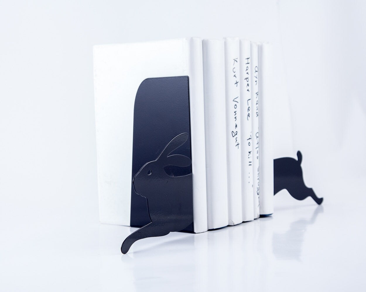 Hare Metal Bookends – black – laser-cut steel, photo 2