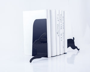 Hare Metal Bookends – black – laser-cut steel, photo 2