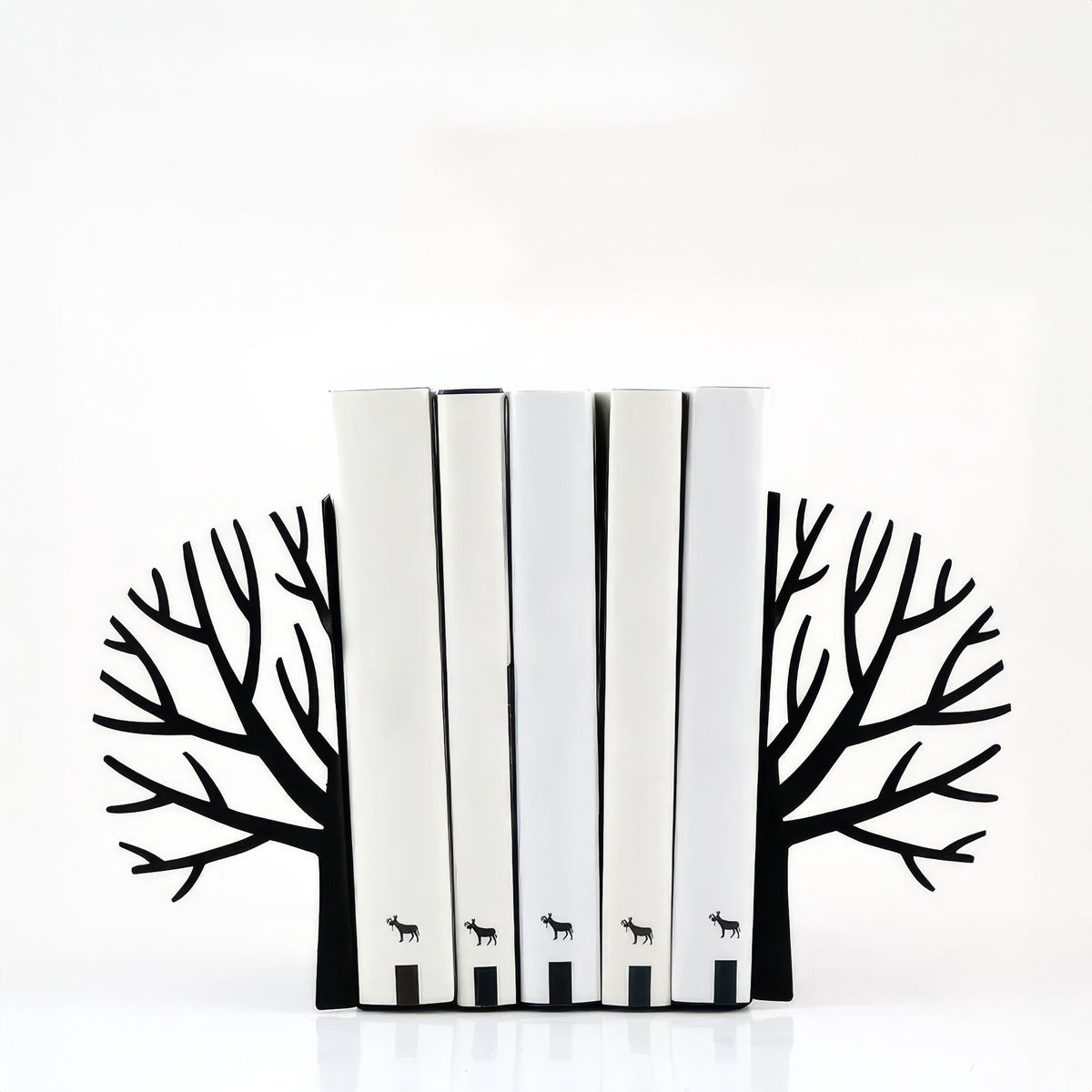 Winter Trees Metal Bookends – laser-cut steel, photo 1