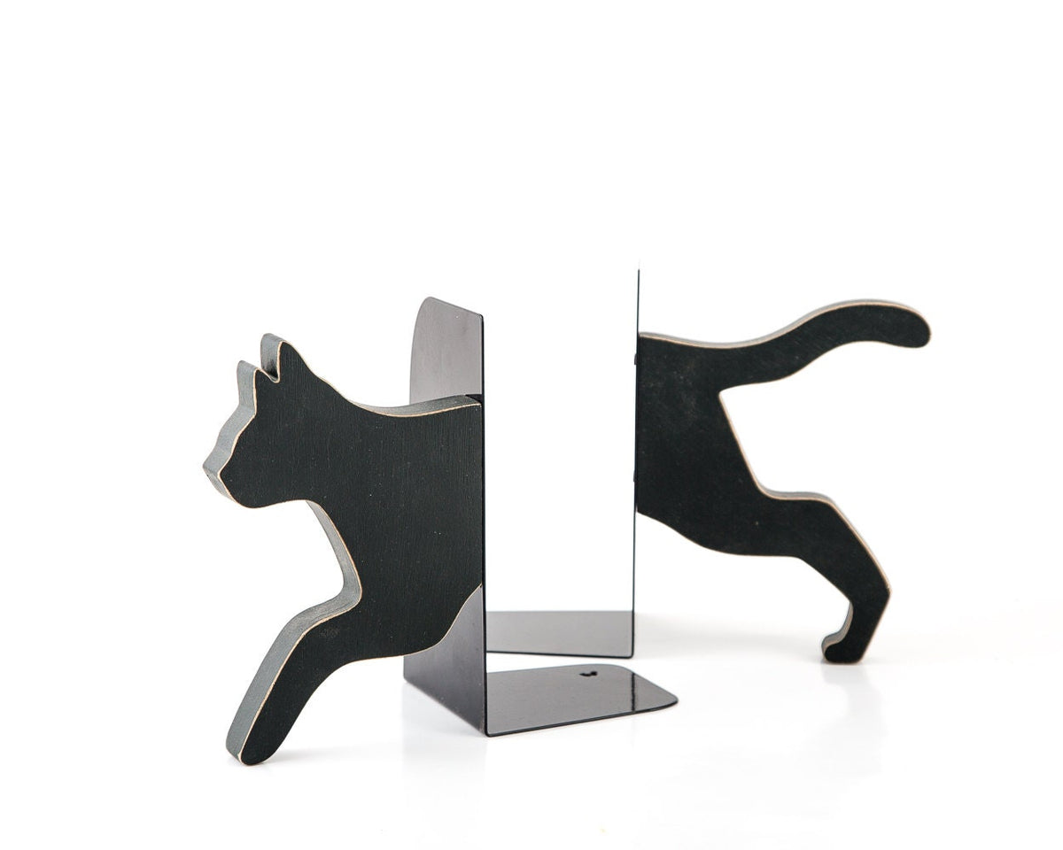 Running Cat Metal Bookends – laser-cut steel, photo 5