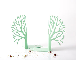 Metal Tree Bookends – mint – laser-cut steel, photo 3