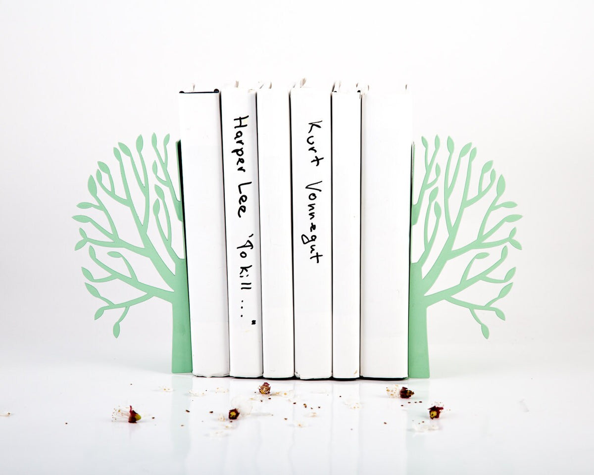 Metal Tree Bookends – mint – laser-cut steel, photo 5