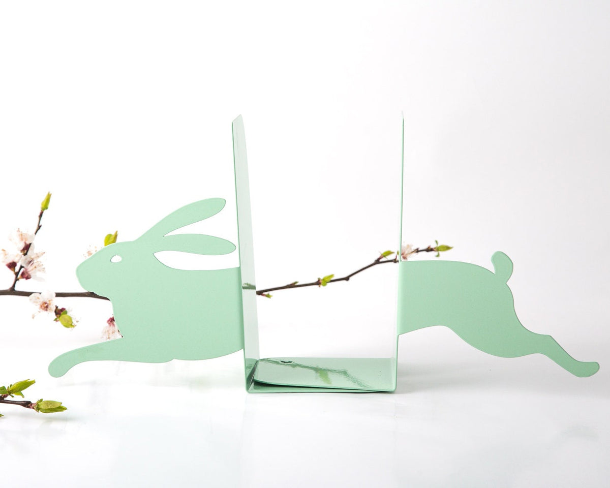 Hare Metal Bookends – mint – laser-cut steel, photo 3