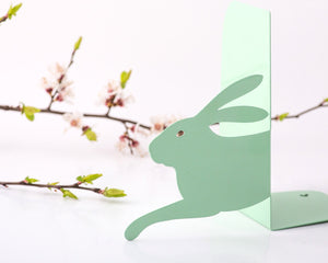 Hare Metal Bookends – mint – laser-cut steel, photo 2