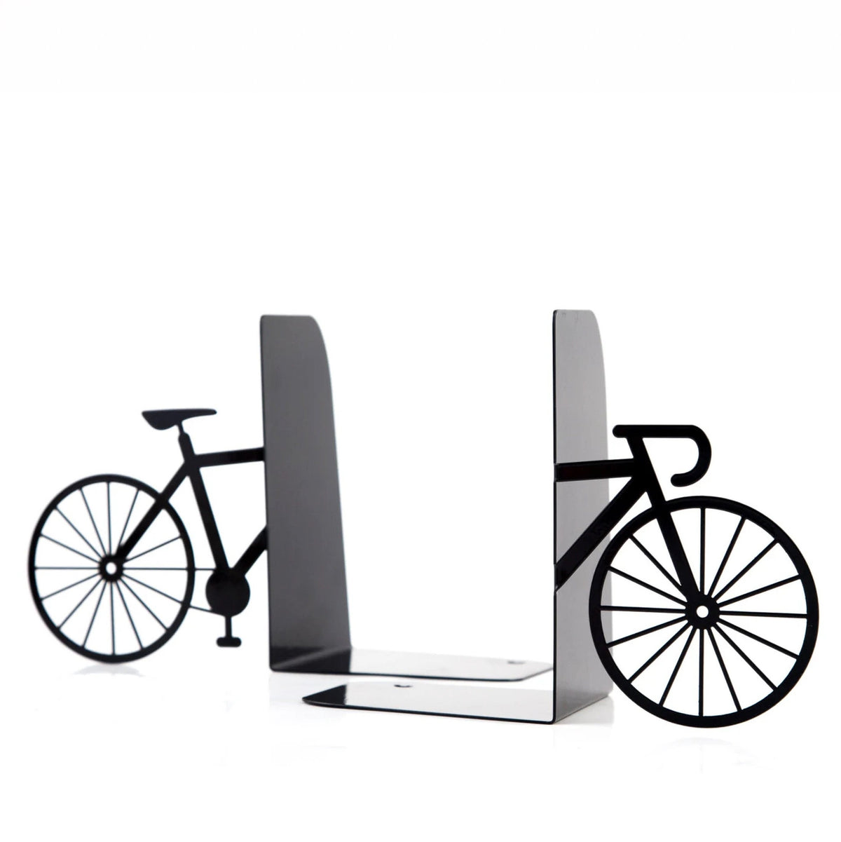Bike Metal Bookends – black – laser-cut steel, photo 4