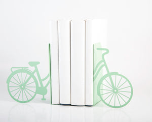 Bike Metal Bookends – mint – laser-cut steel, photo 2