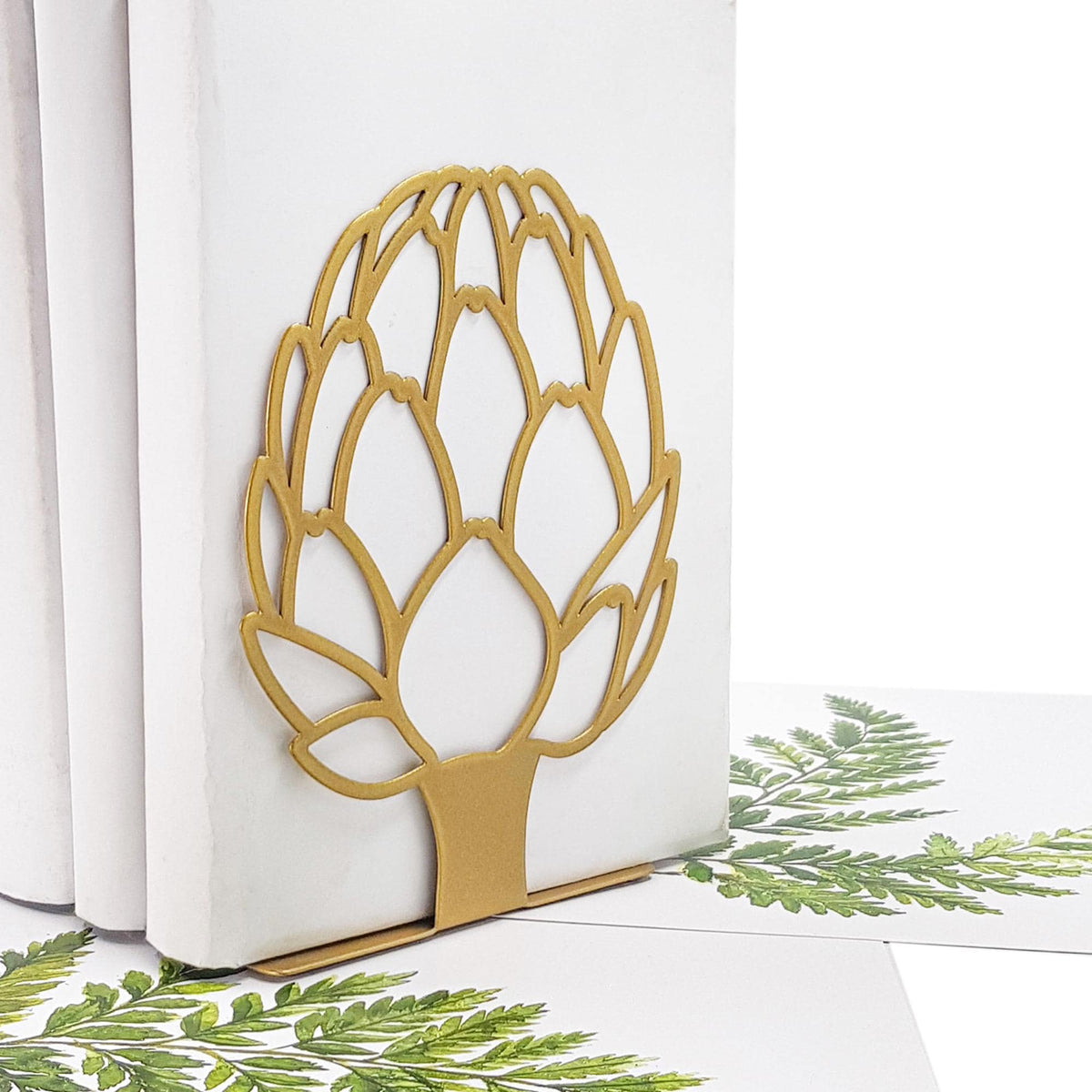 Metal Artichoke Bookends – green – laser-cut steel, photo 10