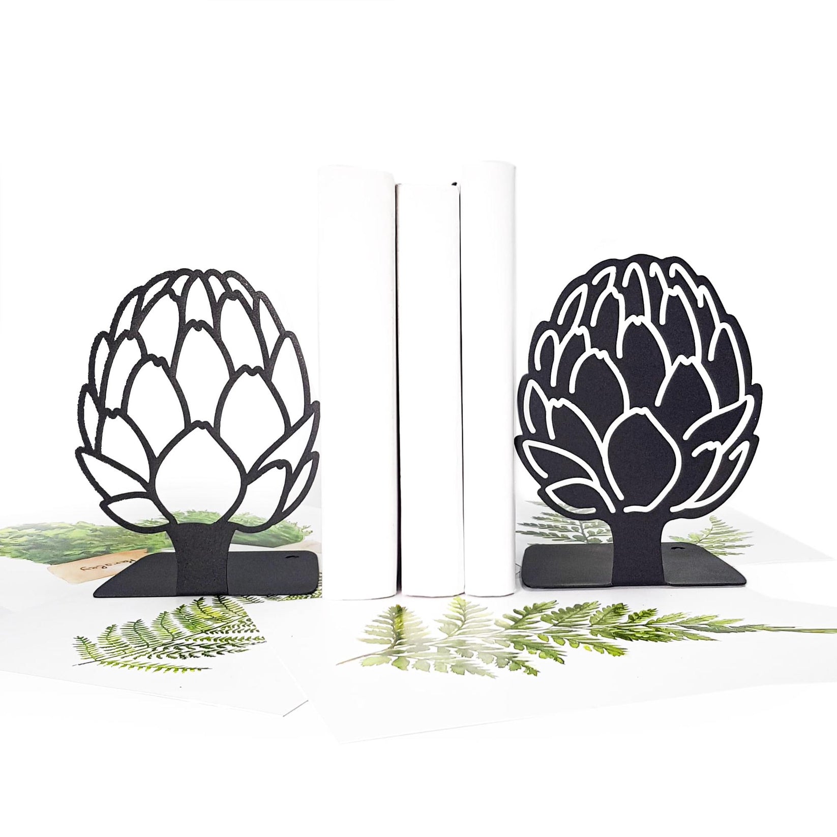 Metal Artichoke Bookends – gold – laser-cut steel, photo 9