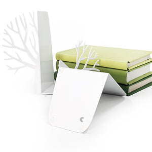 Metal Tree Bookends – white – laser-cut steel, photo 2