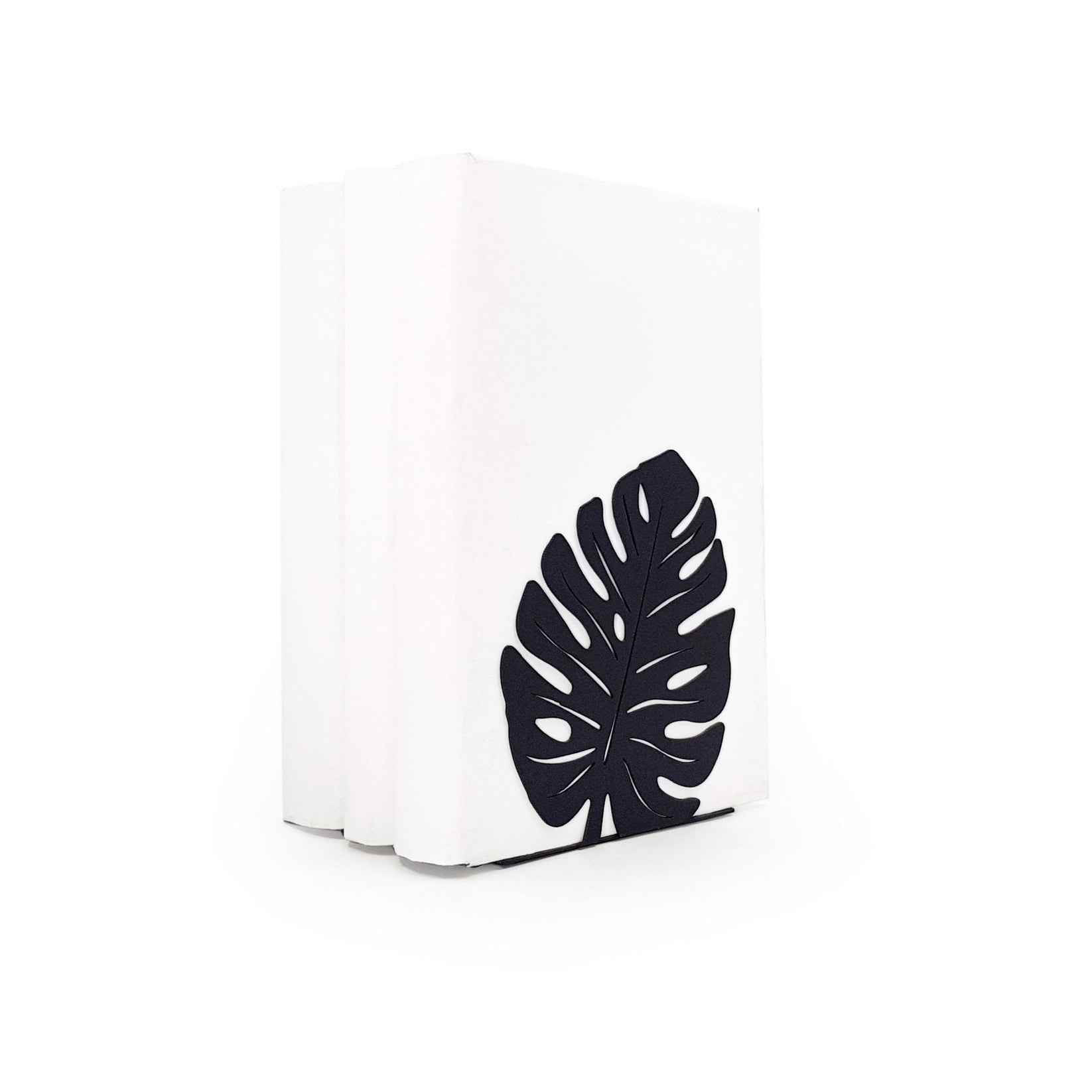 Monstera Leaf Metal Bookends – green – laser-cut steel, photo 7