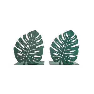 Monstera Leaf Metal Bookends – green – laser-cut steel, photo 5