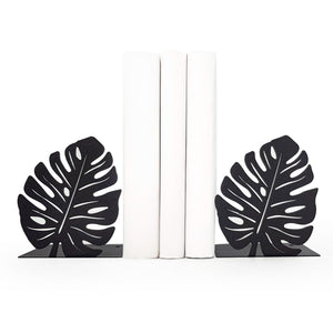 Monstera Leaf Metal Bookends – green – laser-cut steel, photo 2