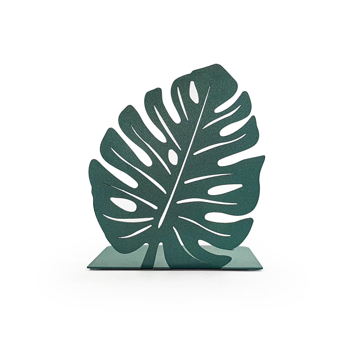 Monstera Leaf Metal Bookends – green – laser-cut steel, photo 10