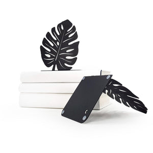 Monstera Leaf Metal Bookends – green – laser-cut steel, photo 8