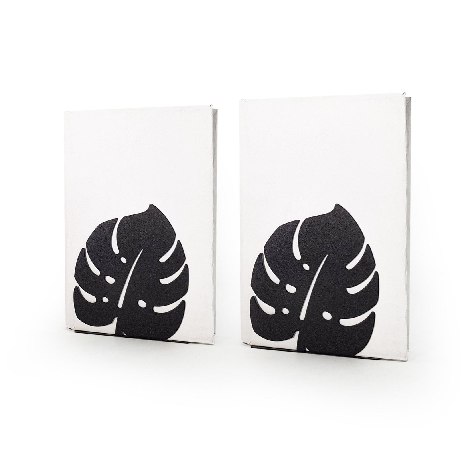 Monstera Leaf Metal Bookends – green – laser-cut steel, photo 10