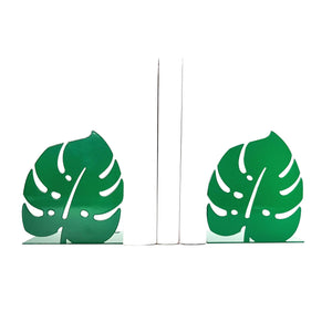 Monstera Leaf Metal Bookends – green – laser-cut steel, photo 7