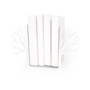 Metal Tree Bookends – white – laser-cut steel, photo 1