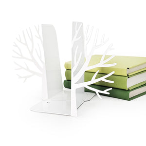 Metal Tree Bookends – white – laser-cut steel, photo 3