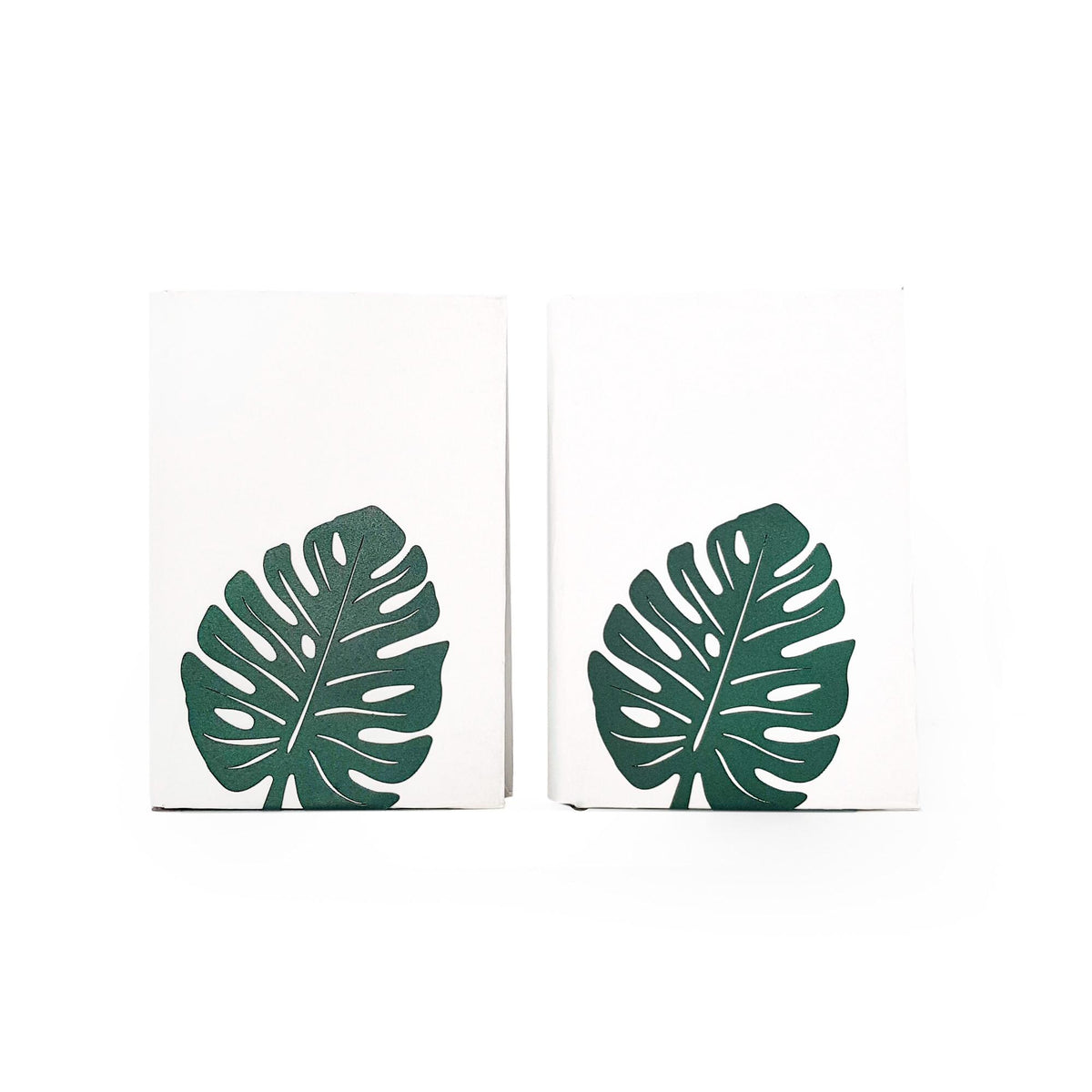 Monstera Leaf Metal Bookends – green – laser-cut steel, photo 4