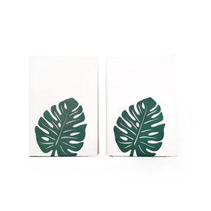 Monstera Leaf Metal Bookends – green – laser-cut steel, photo 4