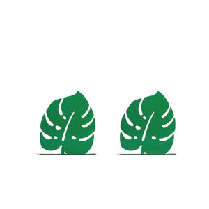Monstera Leaf Metal Bookends – green – laser-cut steel, photo 8