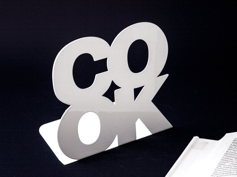 Metal COOK Bookends – laser-cut steel, photo 1