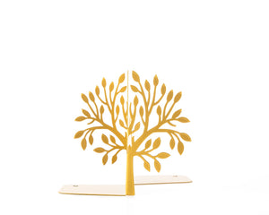 Metal Tree Bookends – golden – laser-cut steel, photo 2