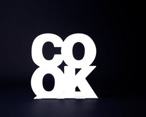 Metal COOK Bookends – laser-cut steel, photo 3