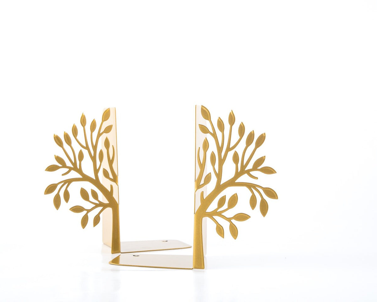 Metal Tree Bookends – golden – laser-cut steel, photo 3