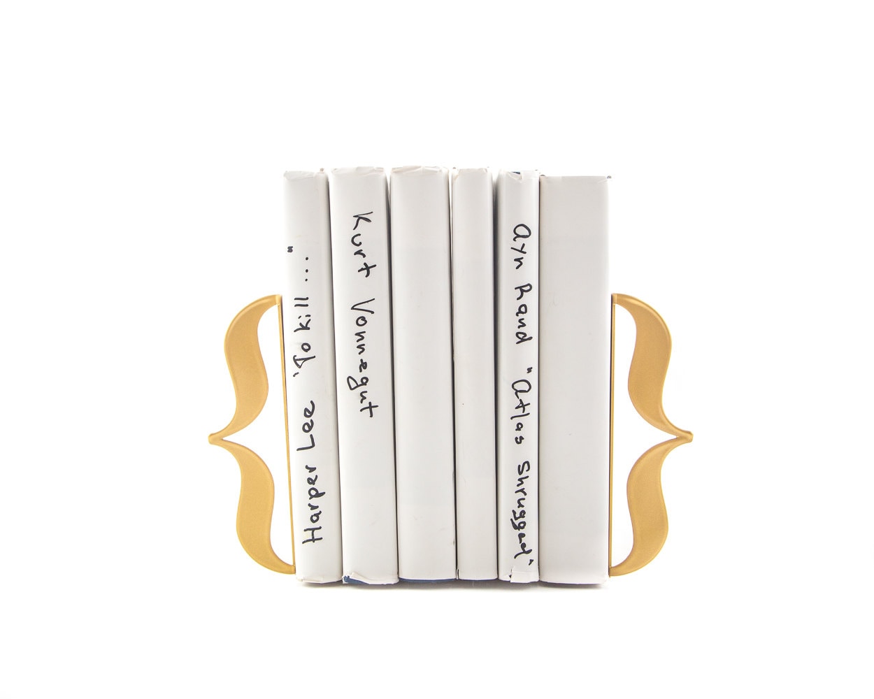 Golden Minimalist Metal Bookends – laser-cut steel, photo 1