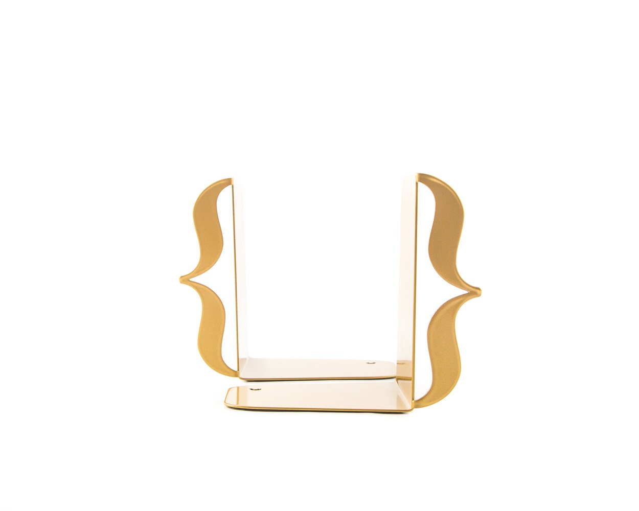 Golden Minimalist Metal Bookends – laser-cut steel, photo 3
