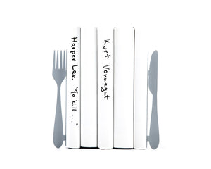 Metal Fork & Knife Bookends – laser-cut steel, photo 1
