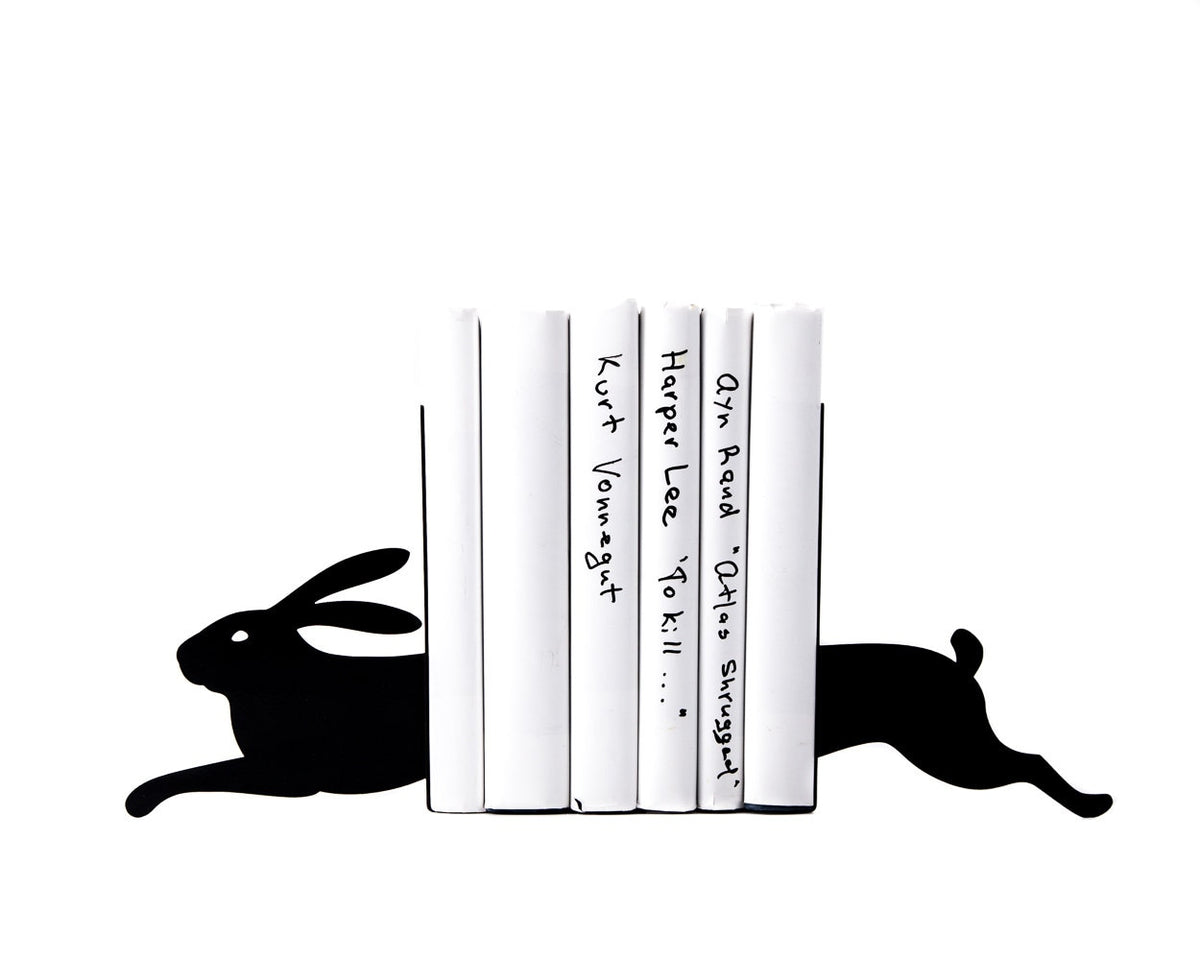 Hare Metal Bookends – black – laser-cut steel, photo 1