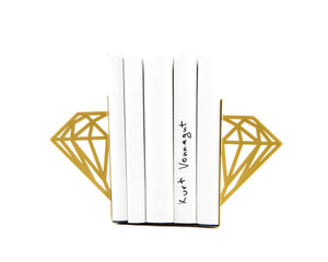 Gold Diamond Metal Bookends – gold – laser-cut steel, photo 1