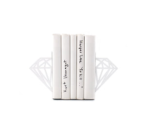 Gold Diamond Metal Bookends – white – laser-cut steel, photo 2