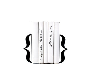 Curly Braces Metal Bookends – black – laser-cut steel, photo 1