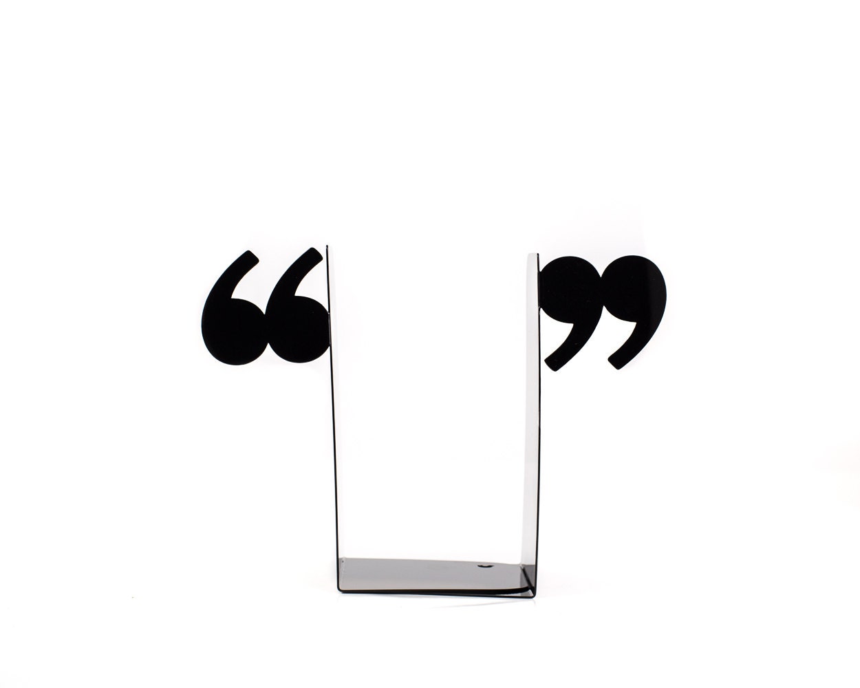 Quotation Mark Metal Bookends – laser-cut steel, photo 4