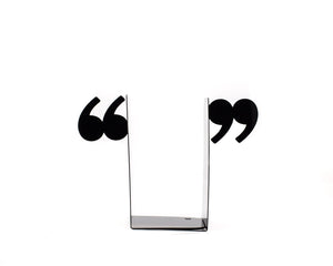 Quotation Mark Metal Bookends – laser-cut steel, photo 4