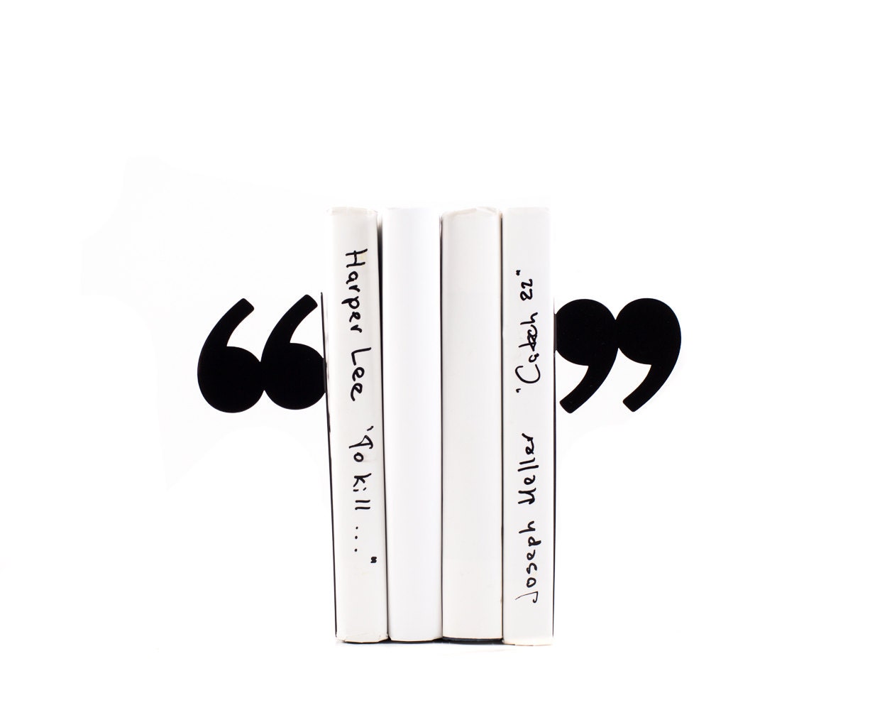 Quotation Mark Metal Bookends – hand-welded steel, made in Cherkasy Ukraine